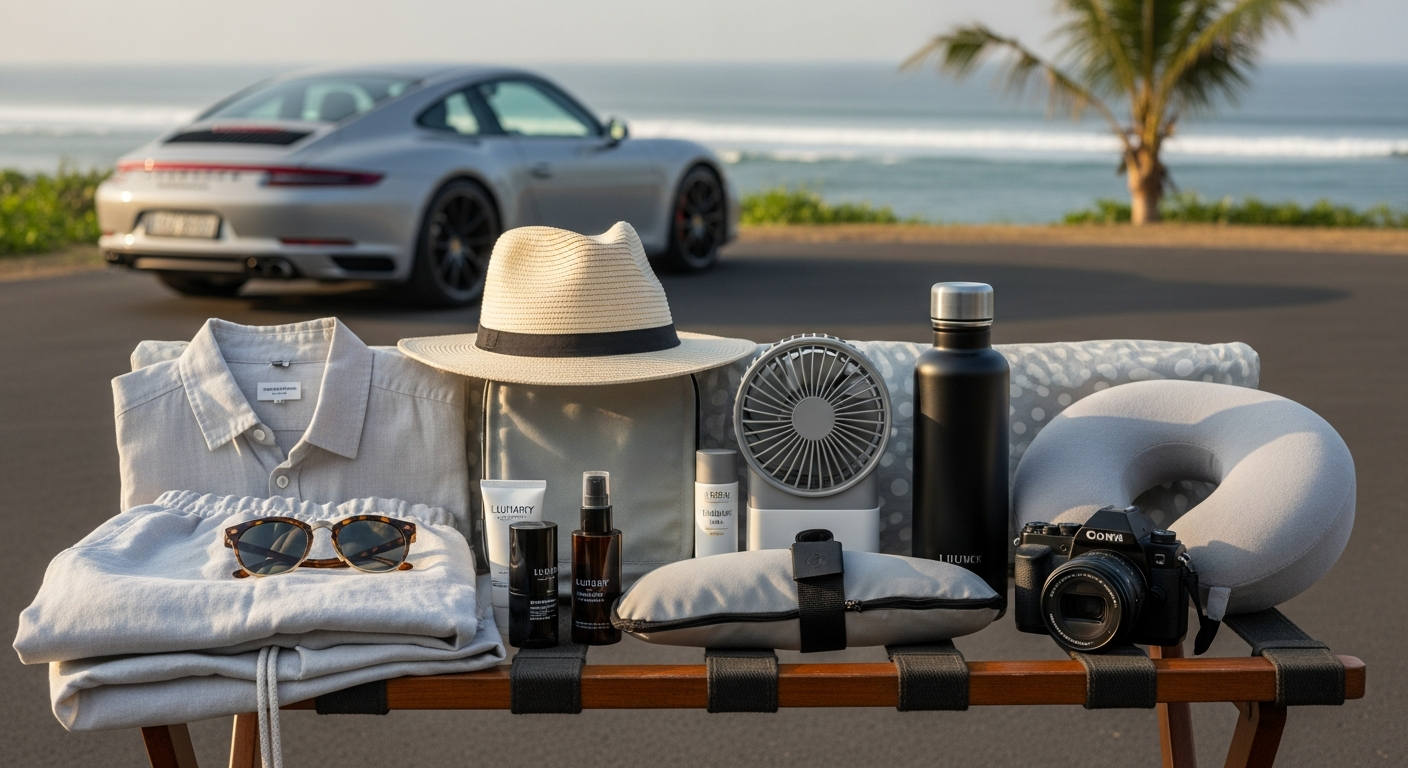 Essential packing tips for a luxury Bali road trip with Porsche: climate control and comfort gear 2027