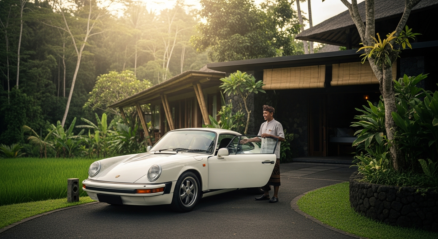 Luxury Porsche rental Bali 2027: best eco-retreat Ubud day trip with private driver