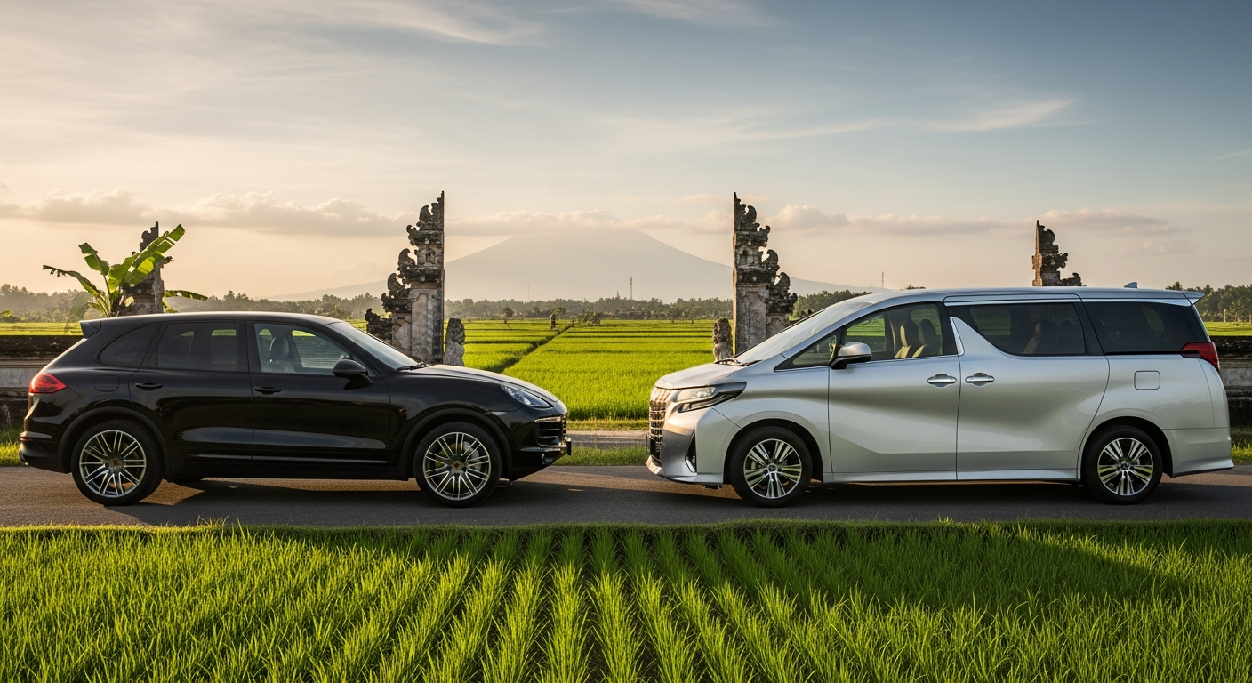 Porsche vs Toyota Alphard for Bali luxury group transport: which is better for 6 passengers in 2027?